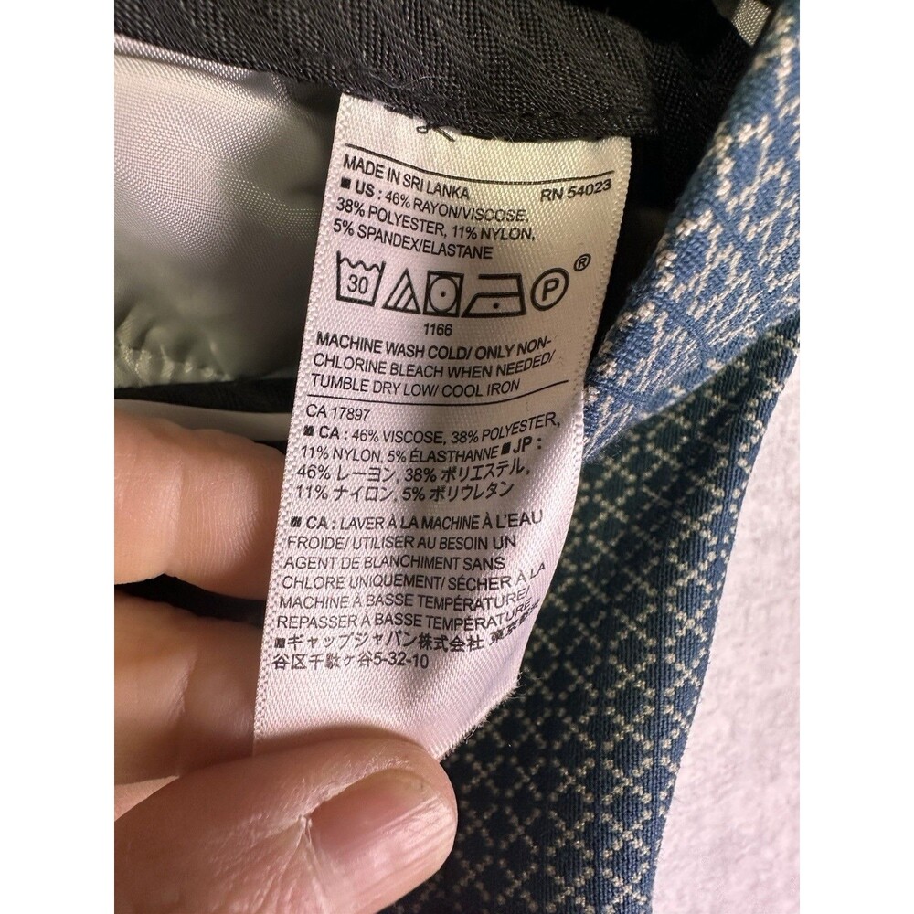 Banana Republic Sloan Ankle Pants Women’s Size 0 Teal Geometric Stretch - Picture 8 of 8